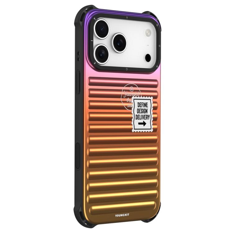 Custodia per telefono YOUNGKIT Secret Color Laser Gradient in lega di alluminio e TPU, For iPhone 17 Pro Max, For iPhone 17 Pro