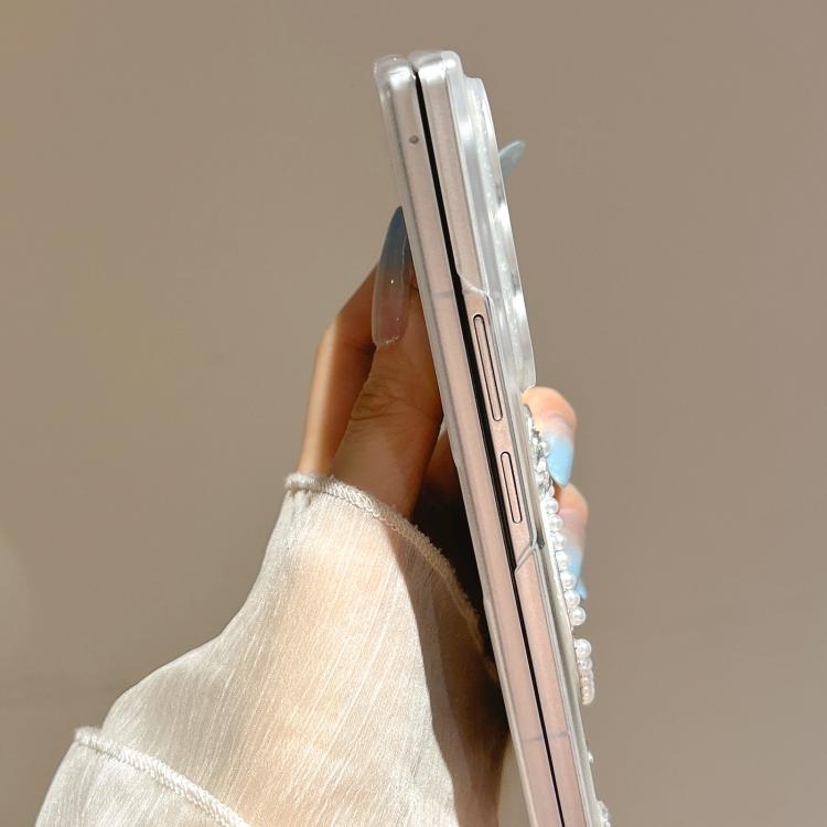 Custodia per telefono con cinturino e design a specchio argento a forma di fiocco di neve., For Samsung Galaxy Z Fold7 5G, For Samsung Galaxy Z Flip7 5G, For Samsung Galaxy Z Flip6, For Samsung Galaxy Z Fold6, For Samsung Galaxy Z Fold5                ...