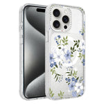 Custodia magnetica per telefono con glitter e motivo floreale IMD, For iPhone 15 Pro Max, For iPhone 15 Pro, For iPhone 15