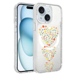 Custodia magnetica per telefono con glitter e motivo floreale IMD, For iPhone 15 Pro Max, For iPhone 15 Pro, For iPhone 15