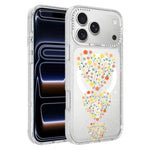 Custodia magnetica per telefono con glitter e motivo floreale IMD, For iPhone 18 Pro, For iPhone 18 Pro Max, For iPhone 17 Pro Max, For iPhone 17 Pro