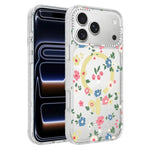 Custodia magnetica per telefono con glitter e motivo floreale IMD, For iPhone 18 Pro, For iPhone 18 Pro Max, For iPhone 17 Pro Max, For iPhone 17 Pro