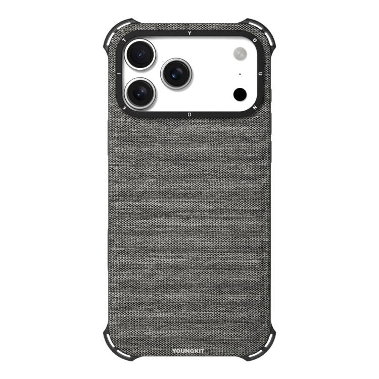 Custodia magnetica per telefono YOUNGKIT in tela TPU con texture effetto jeans., For iPhone 17 Pro Max, For iPhone 17 Pro
