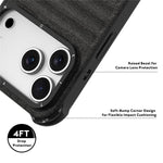Custodia magnetica per telefono YOUNGKIT in tela TPU con texture effetto jeans., For iPhone 17 Pro Max, For iPhone 17 Pro