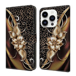 Custodia per telefono in ecopelle con effetto cristallo., For iPhone 16 Pro
