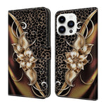 Custodia per telefono in ecopelle con effetto cristallo., For iPhone 15 Pro