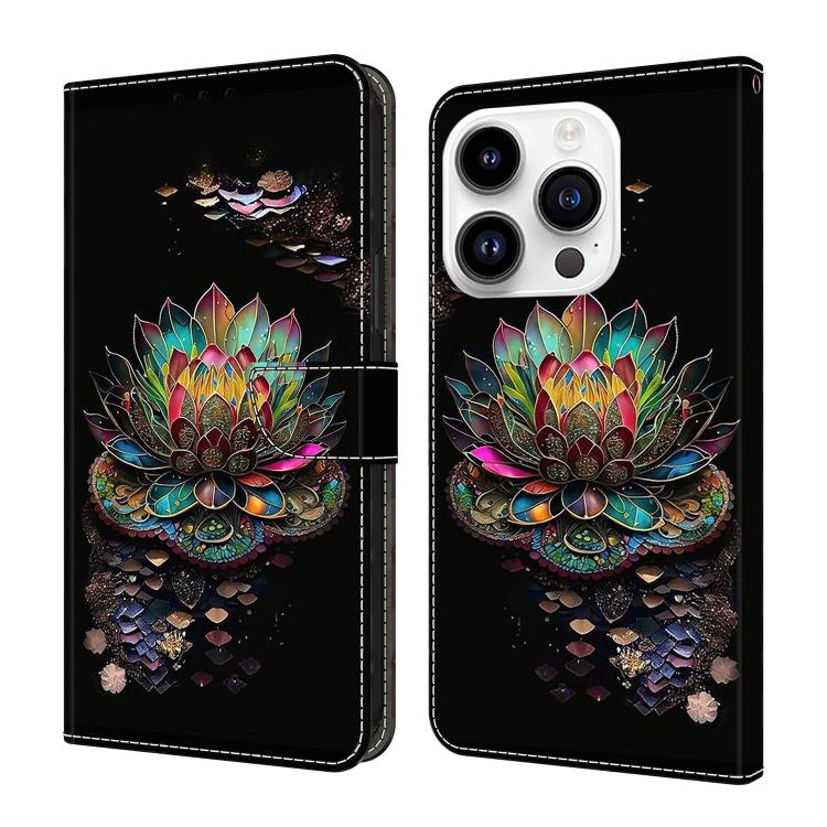 Custodia per telefono in ecopelle con effetto cristallo., For iPhone 15 Pro Max