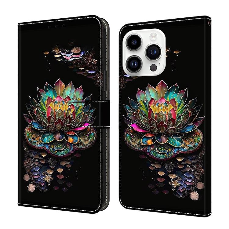 Custodia per telefono in ecopelle con effetto cristallo., For iPhone 15 Pro