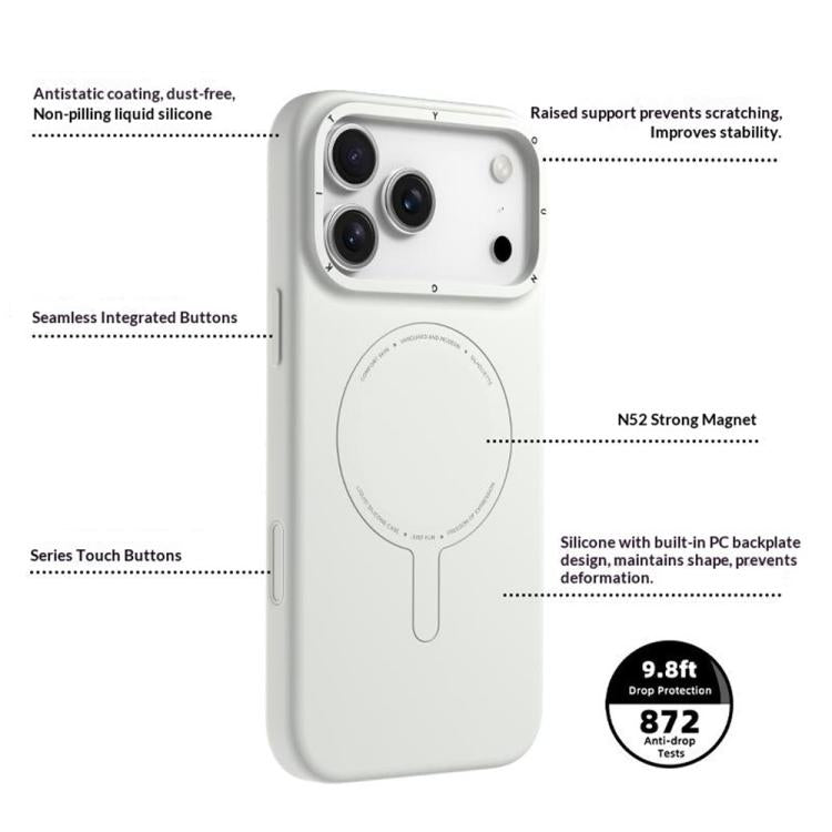 Custodia per telefono in silicone liquido magnetico YOUNGKIT serie Morandi, For iPhone 16 Pro Max, For iPhone 16 Pro