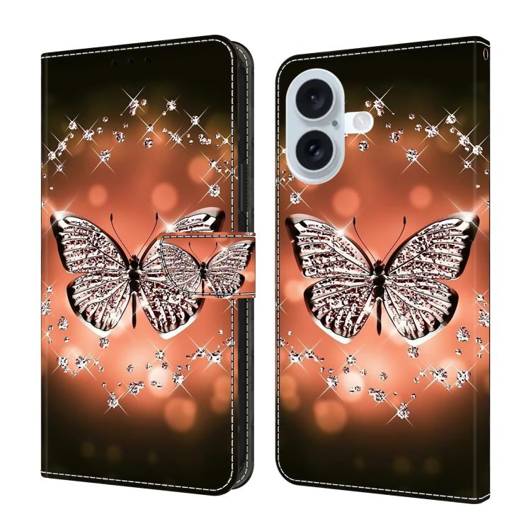 Custodia portafoglio in ecopelle effetto cristallo per iPhone 16