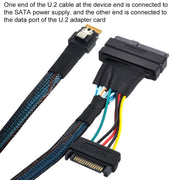WG195 SFF-8654SlimSAS to SFF8639U.2 Hard Drive Data Transfer Adapter Cable NVMEPCIE4.0, 0.5m, 0.7m
