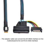 WG195 SFF-8654SlimSAS to SFF8639U.2 Hard Drive Data Transfer Adapter Cable NVMEPCIE4.0, 0.5m, 0.7m