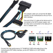 WG195 SFF-8654SlimSAS to SFF8639U.2 Hard Drive Data Transfer Adapter Cable NVMEPCIE4.0, 0.5m, 0.7m