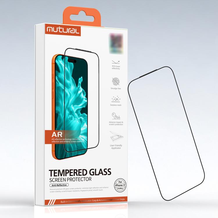 Pellicola in vetro temperato antiriflesso Mutural Easy Install per camera senza polvere, For iPhone 17 Pro Max, For iPhone 17 Pro, For iPhone 17, For iPhone Air