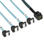 WG200 mini SAS SFF-8643 to 4 x SATA 90-Degree Angled High-Speed ??Server Data Cable, 0.5m, 1m