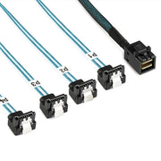 WG200 mini SAS SFF-8643 to 4 x SATA 90-Degree Angled High-Speed ??Server Data Cable, 0.5m, 1m