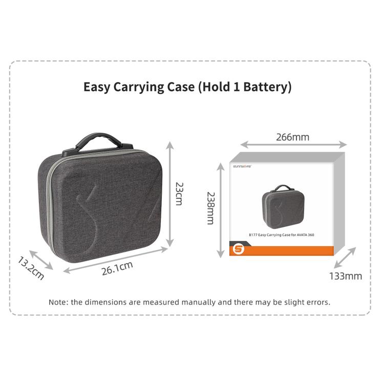 Borsa rigida da viaggio Sunnylife per DJI Avata 360., Easy Carrying Combo Bag, 5-Batteries Combo Bag, 6-Batteries Combo Bag