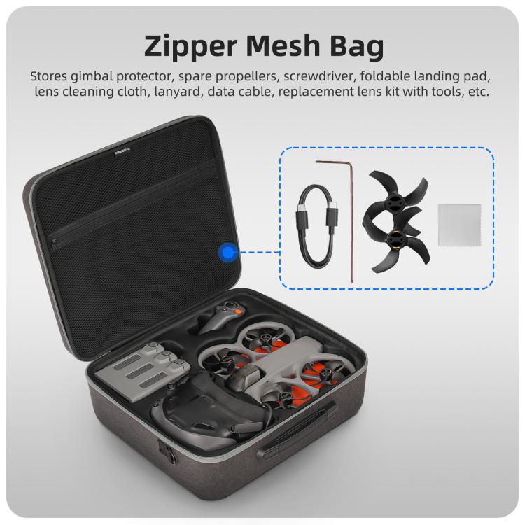 Borsa rigida da viaggio Sunnylife per DJI Avata 360., Easy Carrying Combo Bag, 5-Batteries Combo Bag, 6-Batteries Combo Bag