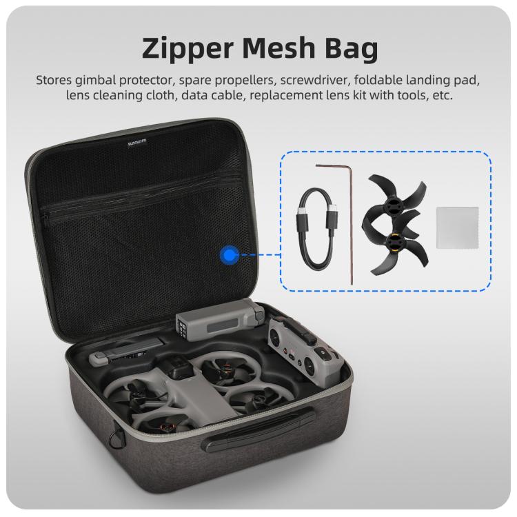 Borsa rigida da viaggio Sunnylife per DJI Avata 360., Easy Carrying Combo Bag, 5-Batteries Combo Bag, 6-Batteries Combo Bag