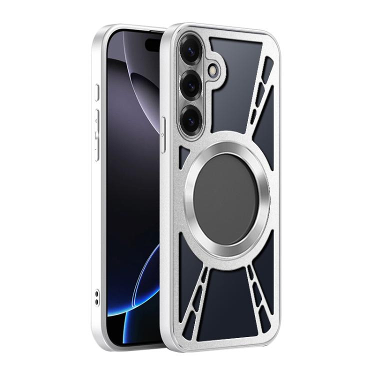 Custodia per telefono MagSafe in metallo cavo con sistema di raffreddamento in silicone., For Samsung Galaxy S26+ 5G, For Samsung Galaxy S26 Ultra 5G, For Samsung Galaxy S26 5G