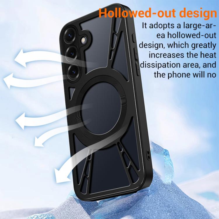 Custodia per telefono MagSafe in metallo cavo con sistema di raffreddamento in silicone., For Samsung Galaxy S26+ 5G, For Samsung Galaxy S26 Ultra 5G, For Samsung Galaxy S26 5G