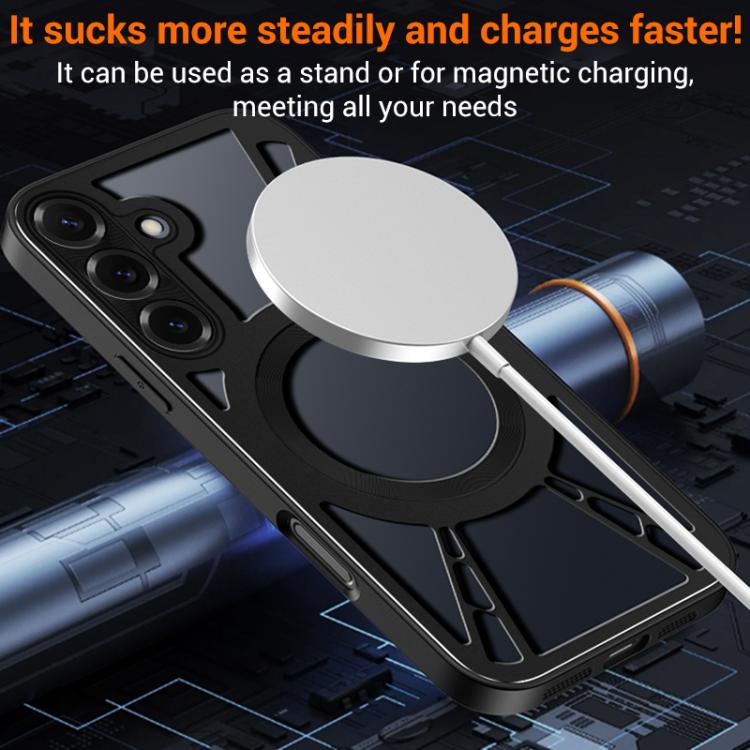 Custodia per telefono MagSafe in metallo cavo con sistema di raffreddamento in silicone., For Samsung Galaxy S26+ 5G, For Samsung Galaxy S26 Ultra 5G, For Samsung Galaxy S26 5G