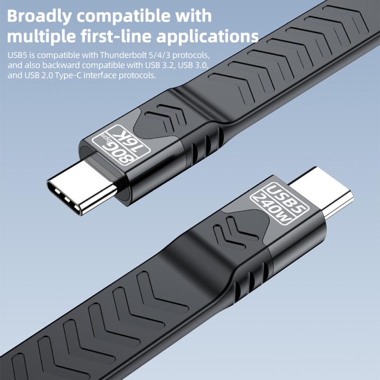 Cavo USB-C 240W 80Gbps Thunderbolt 5 16K 15cm