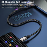 USB5 240W 16K 80Gbps Type-C to Type-C Thunderbolt 4 Full-function Data Cable