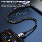 USB5 240W 16K 80Gbps Type-C to Type-C Thunderbolt 4 Full-function Data Cable