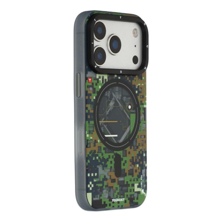 Custodia ibrida magnetica in TPU e PC della serie YOUNGKIT Camouflage Sack2.0 per telefono., For iPhone 17 Pro Max, For iPhone 17 Pro