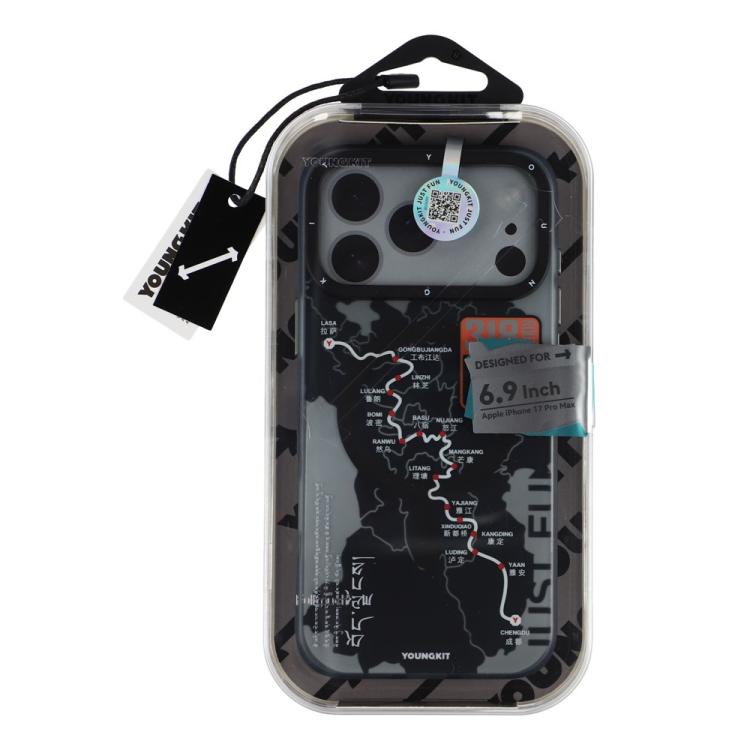 Custodia ibrida magnetica in TPU e PC della serie Highway Trajectory di YOUNGKIT, For iPhone 17 Pro Max, For iPhone 17 Pro