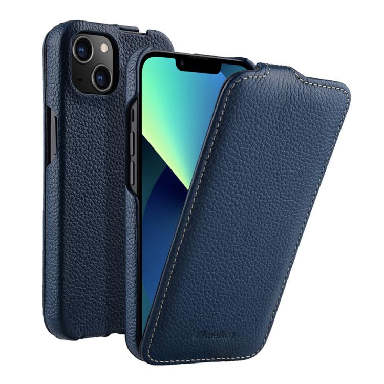 melkco Custodia per telefono in vera pelle con motivo litchi, apertura verticale magnetica, For iPhone 14 Pro Max, For iPhone 13 Pro Max, For iPhone 13 Pro, For iPhone 13