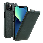 melkco Custodia per telefono in vera pelle con motivo litchi, apertura verticale magnetica, For iPhone 14 Pro Max, For iPhone 13 Pro Max, For iPhone 13 Pro, For iPhone 13