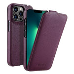 melkco Custodia per telefono in vera pelle con motivo litchi, apertura verticale magnetica, For iPhone 14 Pro Max, For iPhone 13 Pro Max, For iPhone 13 Pro, For iPhone 13