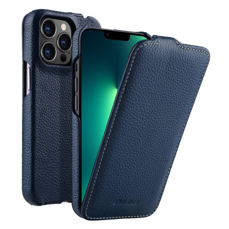 melkco Custodia per telefono in vera pelle con motivo litchi, apertura verticale magnetica, For iPhone 14 Pro Max, For iPhone 13 Pro Max, For iPhone 13 Pro, For iPhone 13
