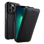 melkco Custodia per telefono in vera pelle con motivo litchi, apertura verticale magnetica, For iPhone 14 Pro Max, For iPhone 13 Pro Max, For iPhone 13 Pro, For iPhone 13
