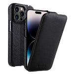 melkco Custodia per telefono in vera pelle con motivo litchi, apertura verticale magnetica, For iPhone 14 Pro Max, For iPhone 13 Pro Max, For iPhone 13 Pro, For iPhone 13
