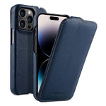 melkco Custodia per telefono in vera pelle con motivo litchi, apertura verticale magnetica, For iPhone 14 Pro Max, For iPhone 13 Pro Max, For iPhone 13 Pro, For iPhone 13