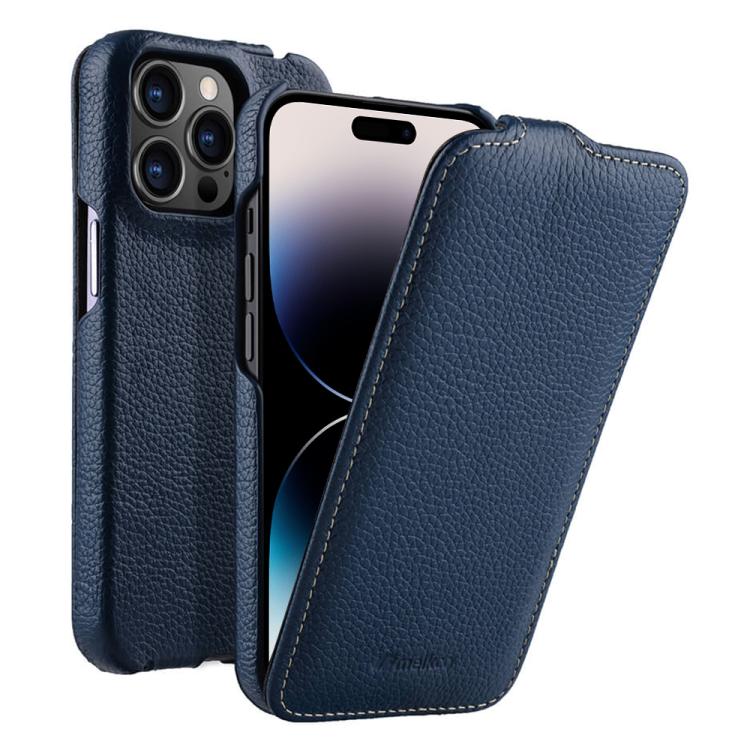 melkco Custodia per telefono in vera pelle con motivo litchi, apertura verticale magnetica, For iPhone 14 Pro Max, For iPhone 13 Pro Max, For iPhone 13 Pro, For iPhone 13