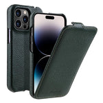 melkco Custodia per telefono in vera pelle con motivo litchi, apertura verticale magnetica, For iPhone 14 Pro Max, For iPhone 13 Pro Max, For iPhone 13 Pro, For iPhone 13