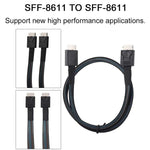 WG172 Oculink SFF-8611 to SFF-8611 PCIE4.0 MINISAS Cable, 0.5m, 1m