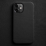 Custodia per telefono melkco in vera pelle con texture litchi e cornice metallica per l'obiettivo., For iPhone 13, For iPhone 12, For iPhone 12 Pro Max, For iPhone 12 Pro