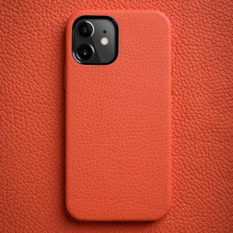 Custodia per telefono melkco in vera pelle con texture litchi e cornice metallica per l'obiettivo., For iPhone 13, For iPhone 12, For iPhone 12 Pro Max, For iPhone 12 Pro