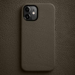Custodia per telefono melkco in vera pelle con texture litchi e cornice metallica per l'obiettivo., For iPhone 13, For iPhone 12, For iPhone 12 Pro Max, For iPhone 12 Pro