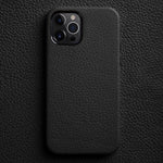 Custodia per telefono melkco in vera pelle con texture litchi e cornice metallica per l'obiettivo., For iPhone 13, For iPhone 12, For iPhone 12 Pro Max, For iPhone 12 Pro