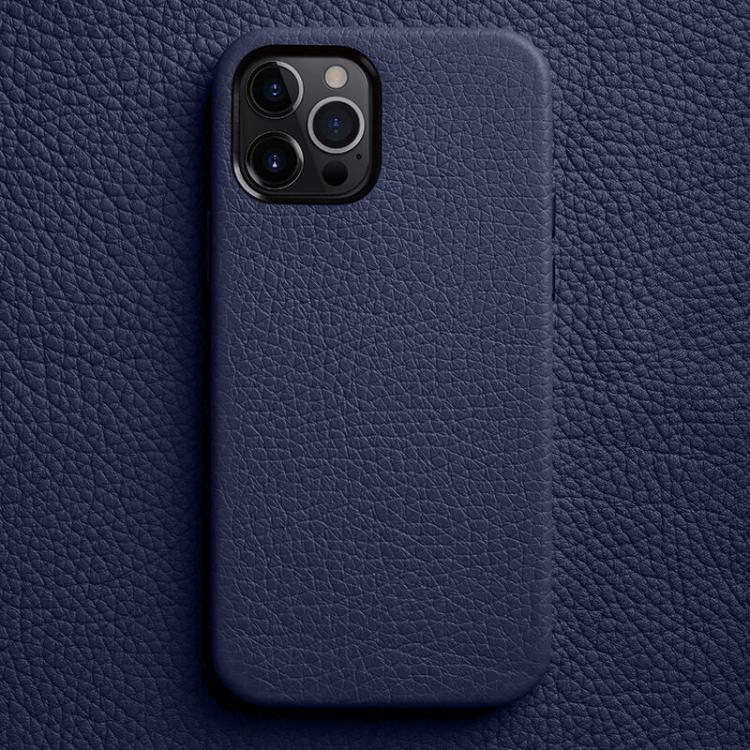 Custodia per telefono melkco in vera pelle con texture litchi e cornice metallica per l'obiettivo., For iPhone 13, For iPhone 12, For iPhone 12 Pro Max, For iPhone 12 Pro