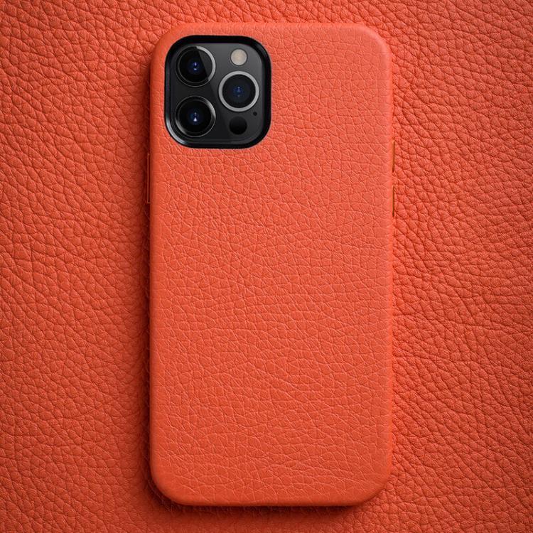 Custodia per telefono melkco in vera pelle con texture litchi e cornice metallica per l'obiettivo., For iPhone 13, For iPhone 12, For iPhone 12 Pro Max, For iPhone 12 Pro