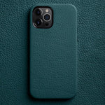 Custodia per telefono melkco in vera pelle con texture litchi e cornice metallica per l'obiettivo., For iPhone 13, For iPhone 12, For iPhone 12 Pro Max, For iPhone 12 Pro