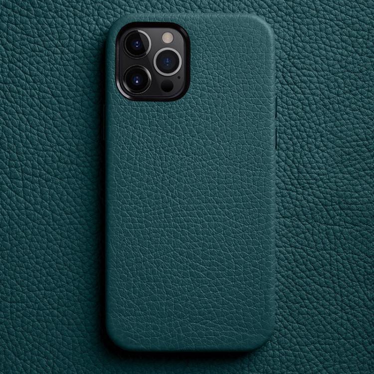 Custodia per telefono melkco in vera pelle con texture litchi e cornice metallica per l'obiettivo., For iPhone 13, For iPhone 12, For iPhone 12 Pro Max, For iPhone 12 Pro
