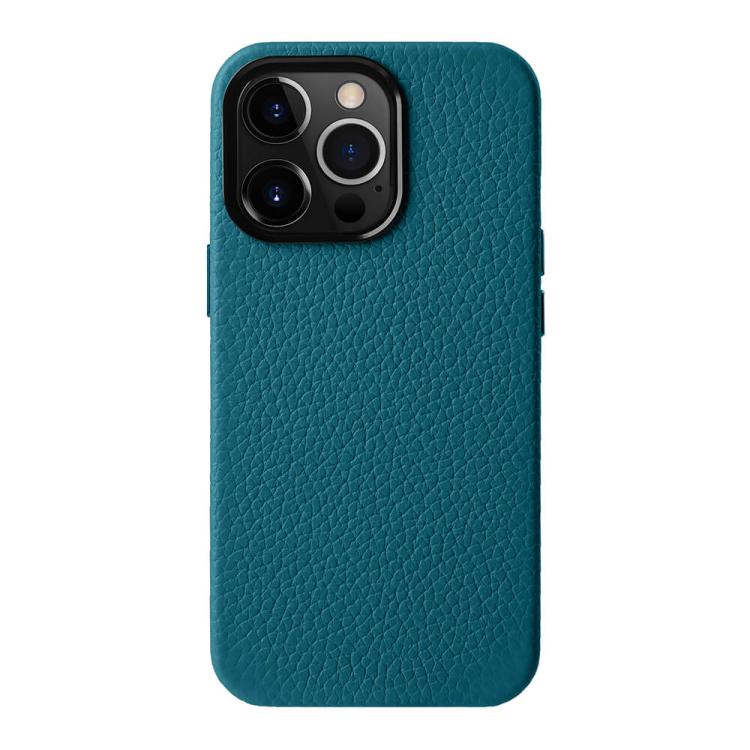 Custodia per telefono melkco in vera pelle con texture litchi e cornice metallica per l'obiettivo., For iPhone 14 Pro, For iPhone 14 Pro Max, For iPhone 13 Pro Max, For iPhone 13 Pro